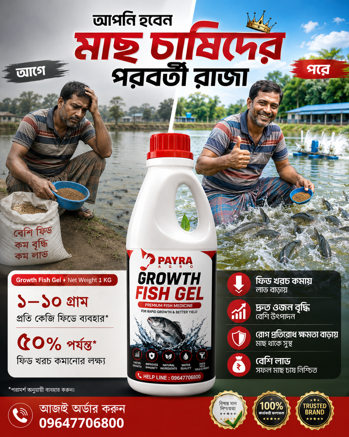 Growth Fish Gel ব্যবহারকারী মাছচাষির অভিজ্ঞতার ছবি