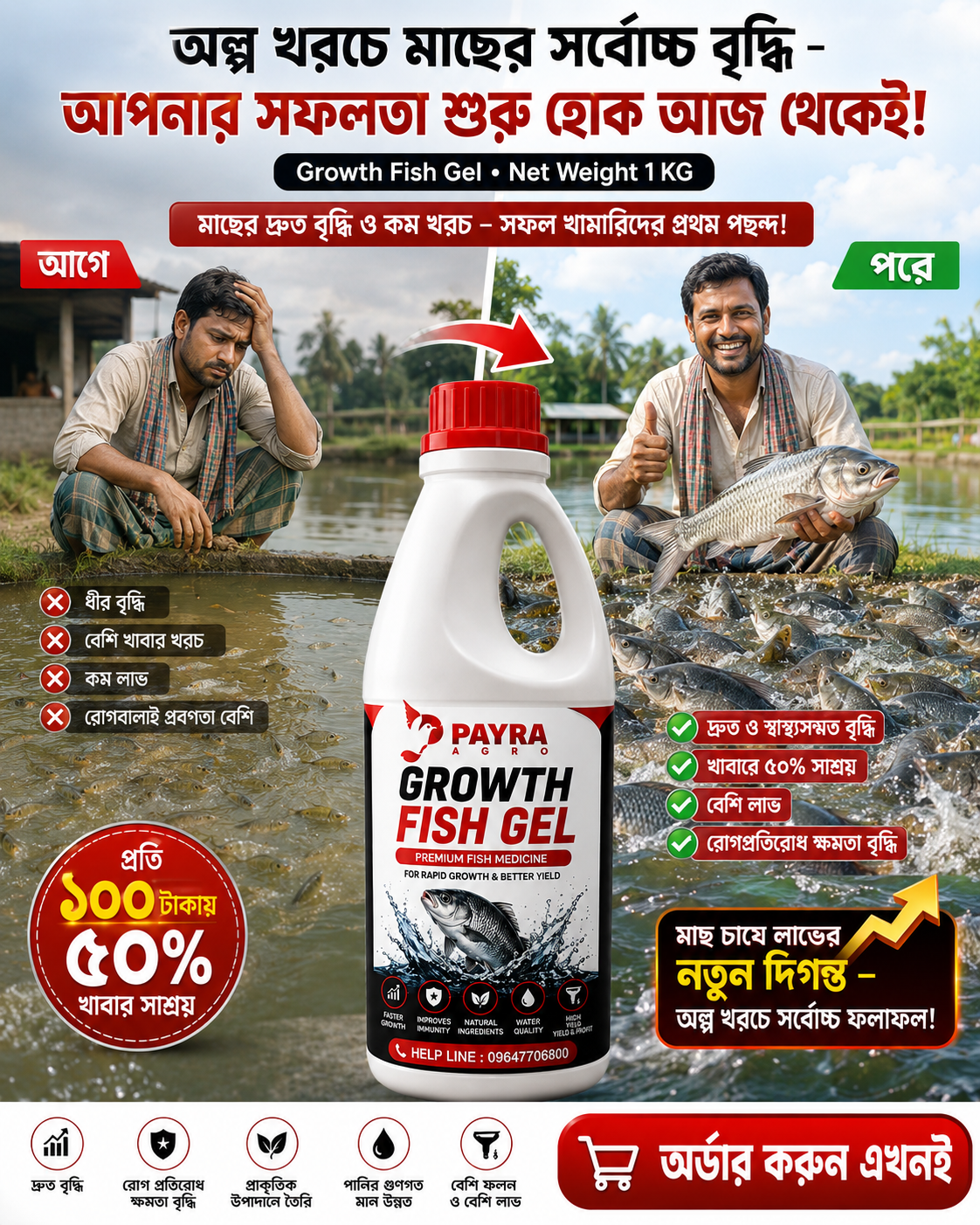 Payra Agro Growth Fish Gel নিয়ে মাছচাষির মতামতের ছবি